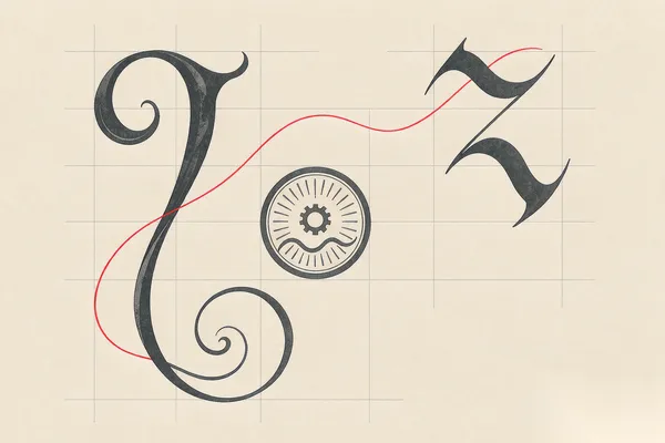 字体授权与排版概念插画