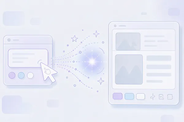 AI 生成网站与人工调整工作的差异示意