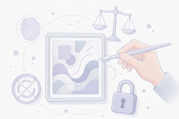 AI 生成图片的版权归属与商用边界示意